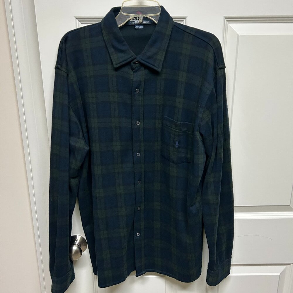 Plaid Polo Button-Down Shirt
